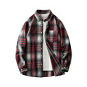 Cross-border Foreign Trade Men's Autumn And Winter New Plaid Plus Size Long-sleeved Shirt Casual Coat Thickened Flannel Shirt Men