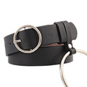 All-match decorative lady belt round buckle belt