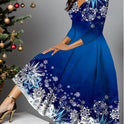 Long Sleeve Dress V-neck Plus Size Women's Clothing