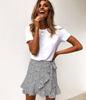 Fashion ruffled lace irregular skirt