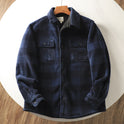 Fleece Lined Padded Warm Keeping Loose Lamb Wool Plaid Shirt