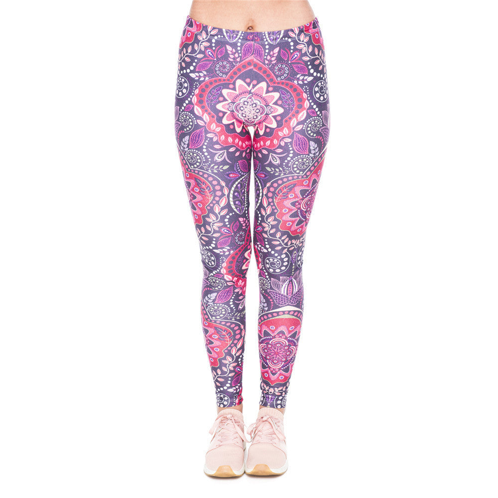 Printed high-rise sport cropped trousers