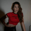 European And American Style Female Letter Embroidery Midriff-baring Top