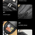 PU Leather Large Capacity College Students' Backpack