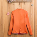 European and American women's candy color one button small suit lining Slim long-sleeved blazer