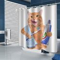 Waterproof polyester shower curtain