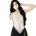 Women's Pure Color Halter Strap Elegant Knitted Sleeveless Top