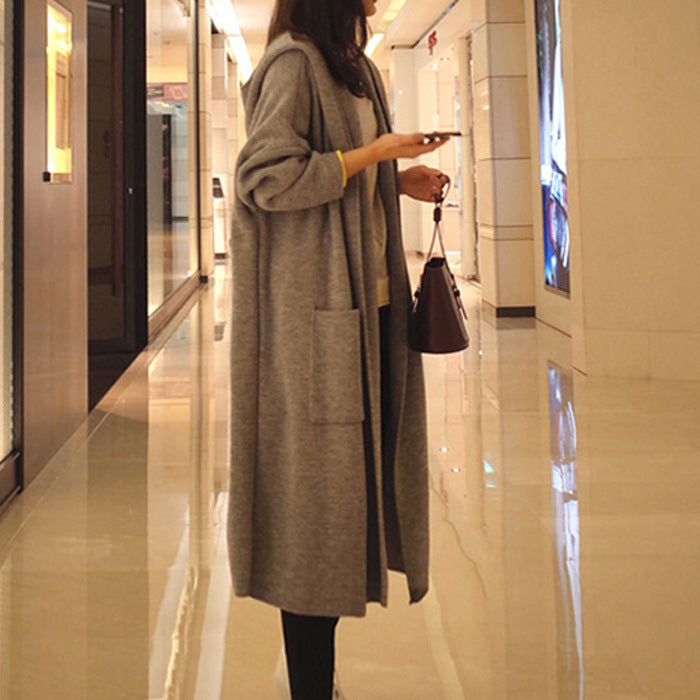 Hooded coat mid-length