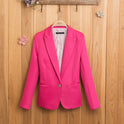 European and American women's candy color one button small suit lining Slim long-sleeved blazer