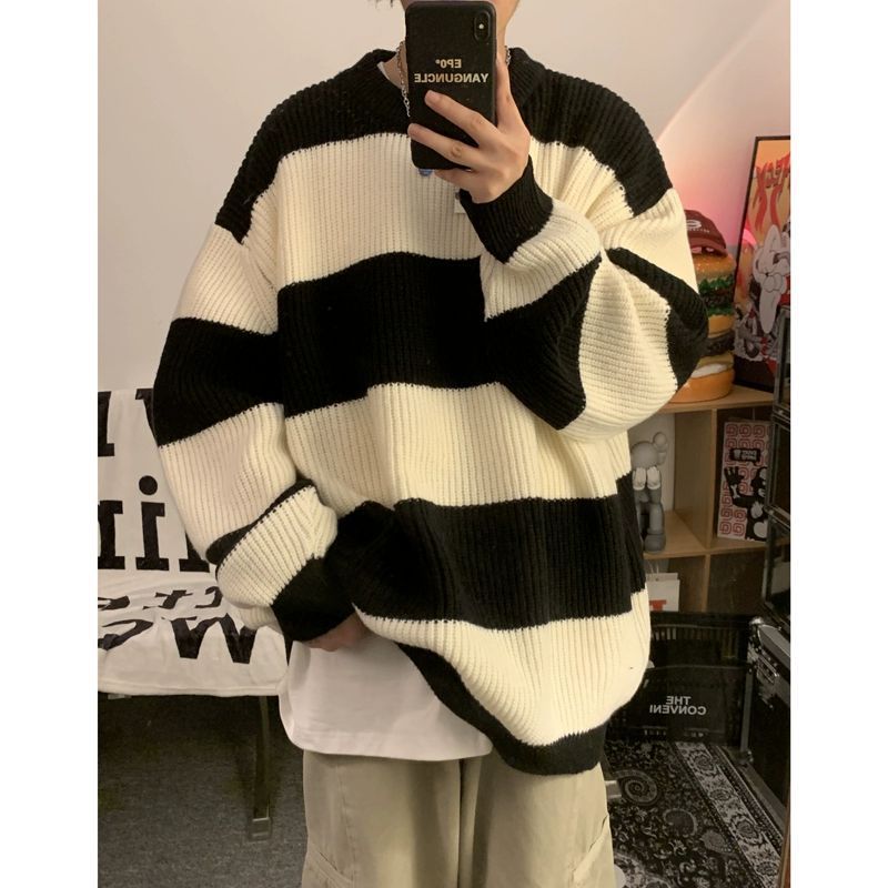 Men's Vintage Stripe Knitwear Coat