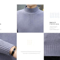 Men's Pure Color Half Collar Sweater