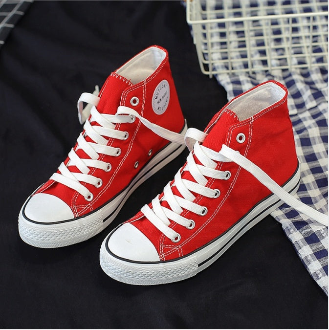 High-top canvas shoes