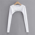 Round Neck Pure Color All-matching T-shirt Oversleeve