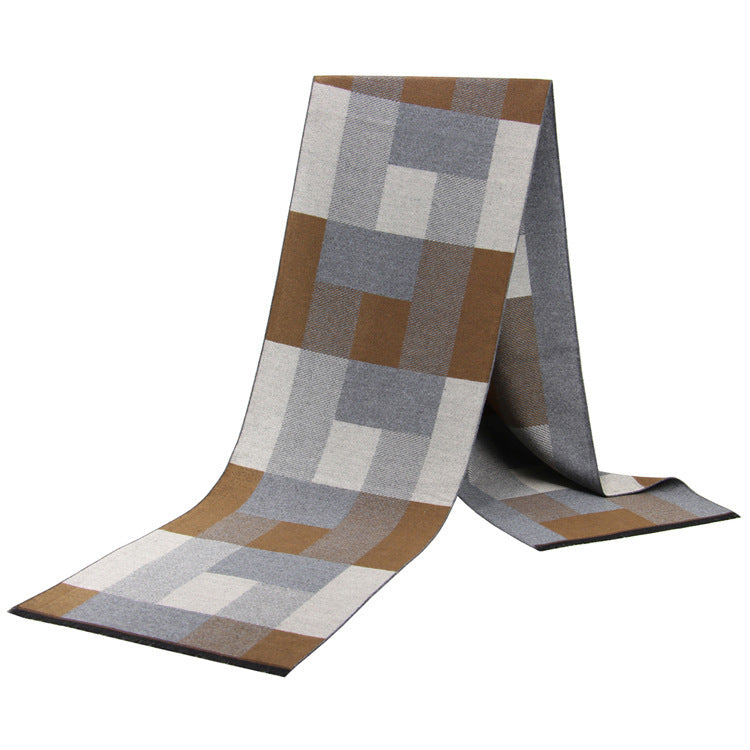 Men's Wool-like Scarf Korean-style Plaid