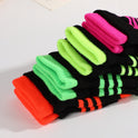 Striped Gloves Double Layer Keep Warm And Cold Protection In Winter