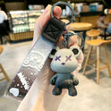 Cartoon Starry Chameleon Bear Car Silica Gel Key Chain