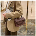 Trendy Simple Textured Shoulder Messenger Bag