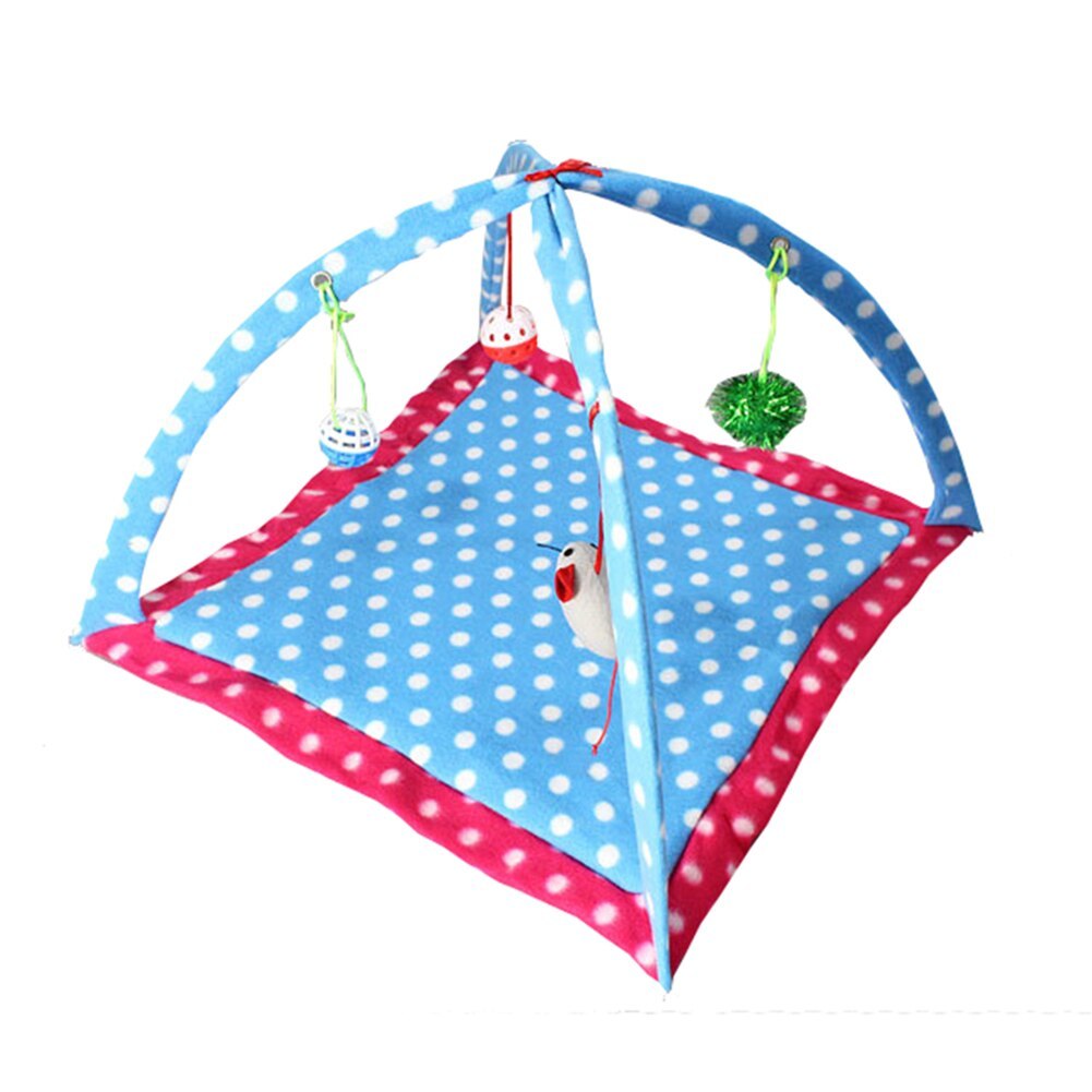 Cartoon Cat Play Tent Multifunctional Cat Hammocks Kitten Sleep Bed Foldable Cat Mat with Balls Cat Play House Toy