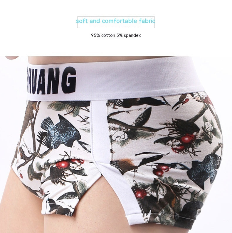 Men's Cotton Arrow Pants Men's Trendy Printed Arrow Pants Sexy Loose Boxer Briefs