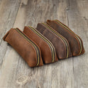 First Layer Cowhide Handmade Pencil Pen Storage Zipper Glasses Case