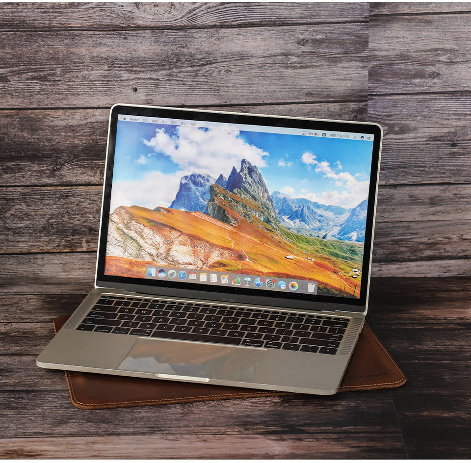 متوافق مع أجهزة Apple، مناسب لجهاز MacBook Pro 13.3 غطاء حماية Crazy Horse Leather