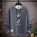 Round Neck Sweater For Men Fleece-lined Thickened Teenagers