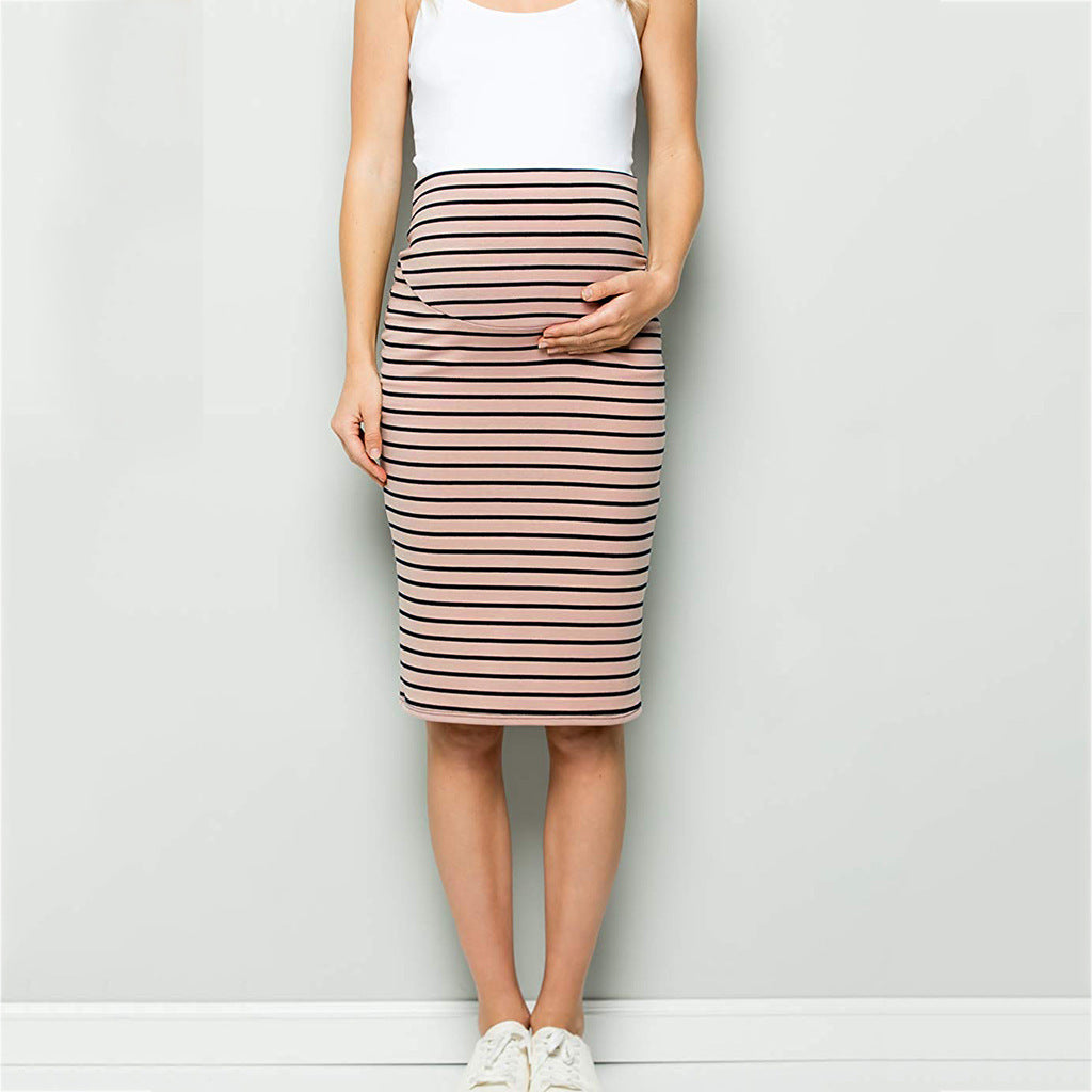 Multifunctional mother breastfeeding stripe mid-length skirt women's spot