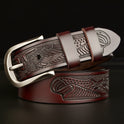 Men's Cut Cowhide Carved Belt