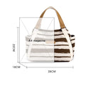 Outdoor Fashion Canvas Large Capacity Striped One-shoulder Storage Handbag