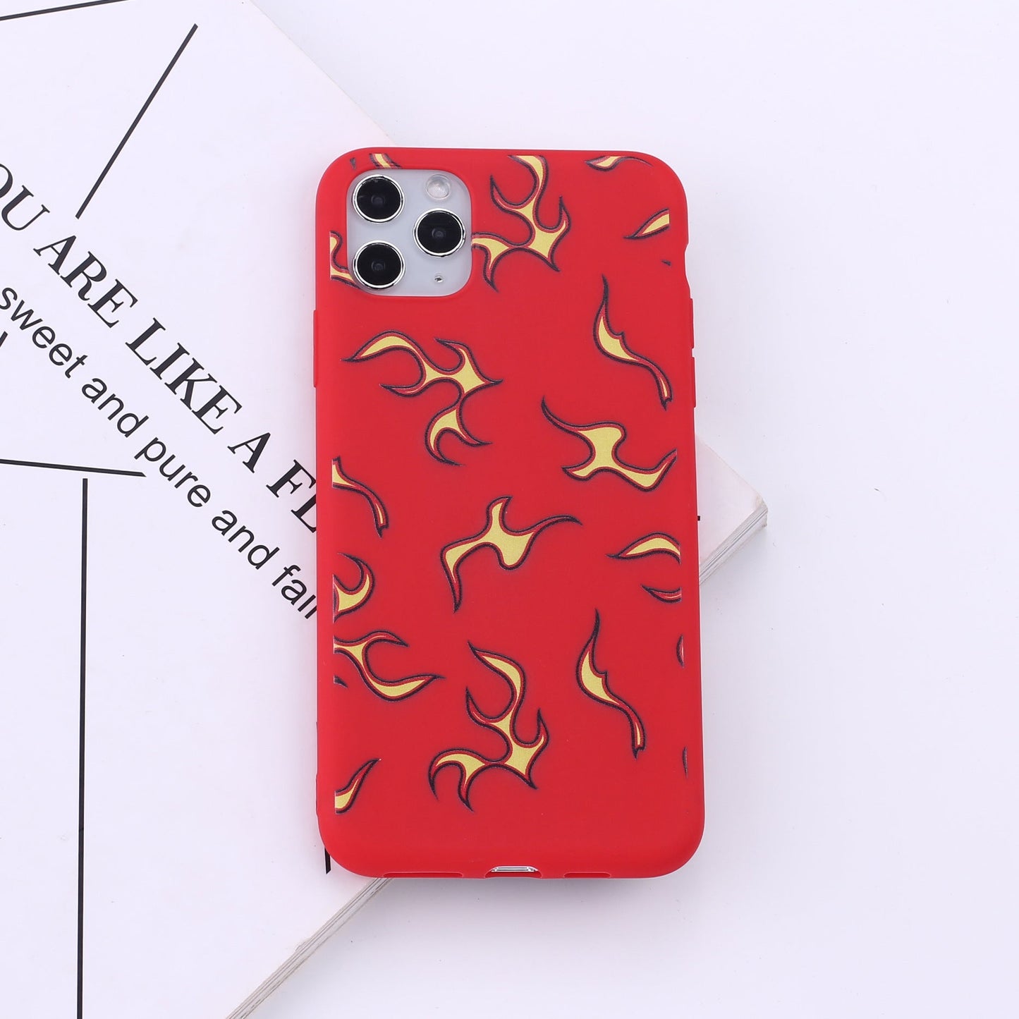 Compatible with Apple , Multicolor color soft shell flame phone case