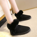 Snow Boots For Women Students Winter Warm Slip On Fluffy Platform Comfy Fleece Ankle Boots Non-slip Plush Cotton Shoes