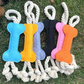 Dog Teeth Grinding Bite Resistant Rope Knot Training Bone Shaped Pet Puzzle Bite Resistant Toy Felt Bone Shaped Dog Toy