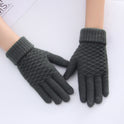 Female winter gloves touch screen five fingers