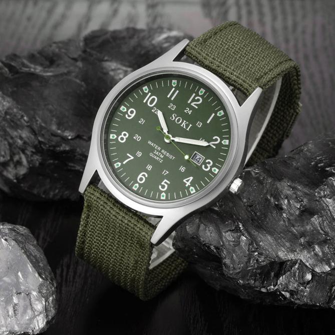 Casual woven nylon strap men's watch