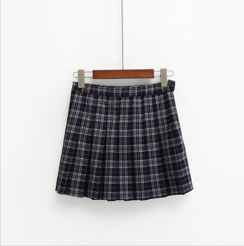 Spring New European And American Fan AA High Waist Plaid Skirt British Wind College Wind And Play Short Skirt Skirt