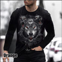 Fall New Loose Round Neck Lion Head Black Men