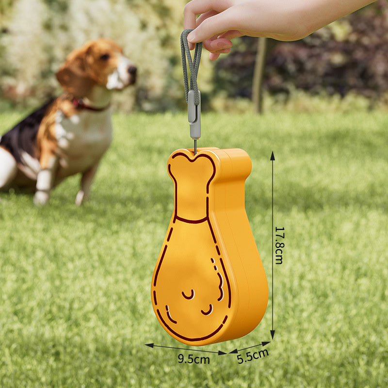 Pet Water Feeder Pet Hydration On-the-go Portable 2-in-1 Pet Water Bottle Food Container For Outdoor Travel Chicken Drumstick