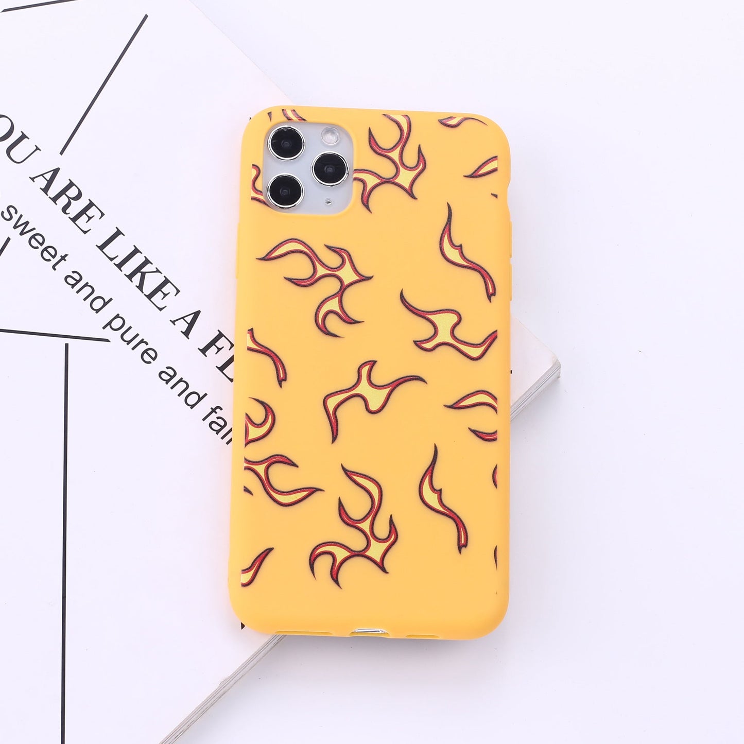 Compatible with Apple , Multicolor color soft shell flame phone case