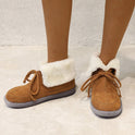 Women's Stylish Ruffled Snow Boots With Plush