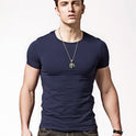 Men's solid color blank T-shirt