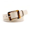 Leopard print buckle belt