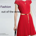 Metal Wave Pattern Woven Belt Women's Waist Chain Simple Dress Belt