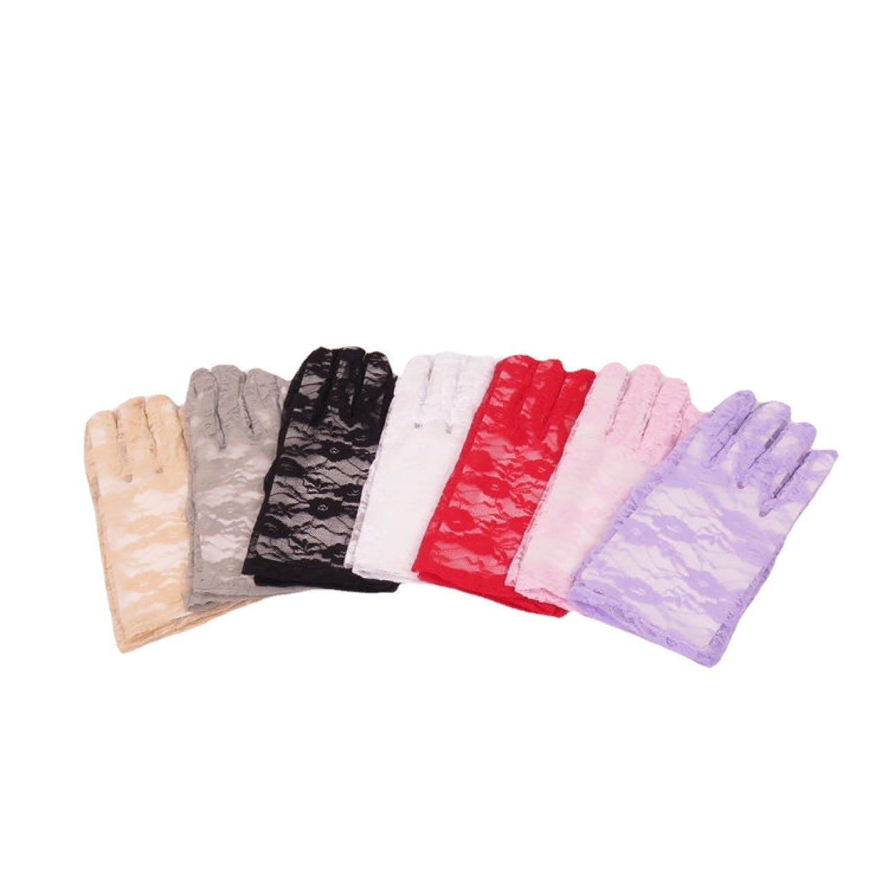 Women's Fashion Lace Satin Solid Color Gloves