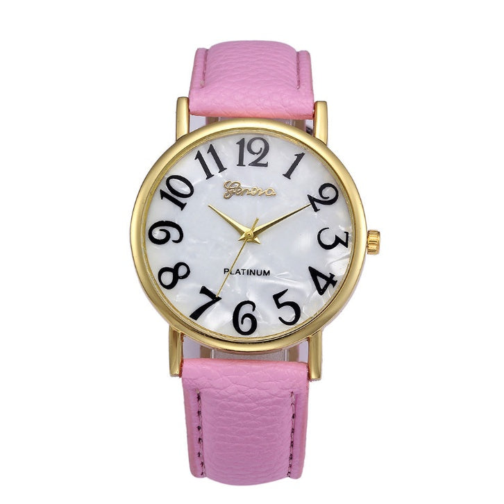 Marble Belt Watch Fashion Geneva Watch  Shell Face Casual Watch For Men And Women