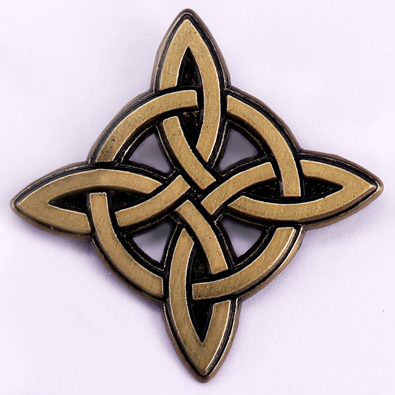 Medieval Celtic Knot Enamel Brooch