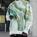 Digital Printing Loose Casual Round Neck Long Sleeve Sweater