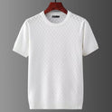 Men's Ice Silk Cut-out Top Summer Cool Thin Short-sleeved Sweater