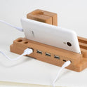 Compatible with Apple , Bamboo, wood andMobile applewatch bracket charging wooden bracket multi-function flat cell phone base