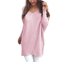 European and American fashion autumn V-neck long-sleeved women's thin sweater