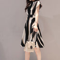 Female Slim Temperament Round Neck A-line Skirt